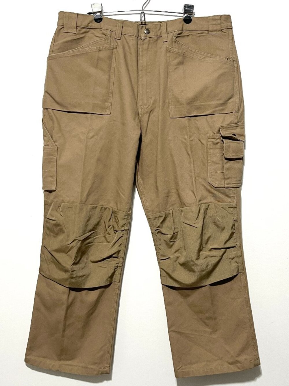 Blaklader Mens Double Knee Work Pants 42X30 Carpenter Cargo Canvas Tan Utility